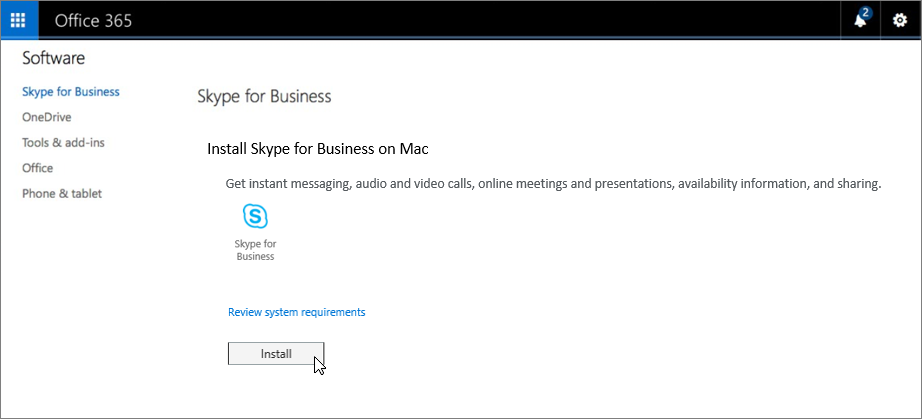 skype for business mac 10.9.5